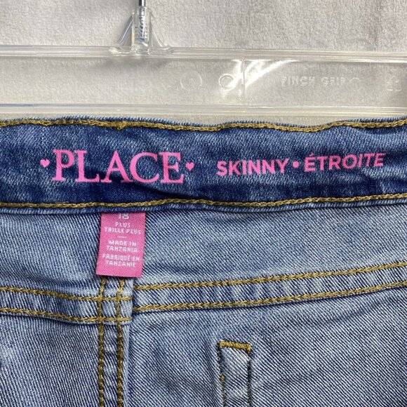Place Skinny Etroite Adjustable Waist Jeans Girls Sz 18 Light Blue Mid-Rise Used - Picture 9 of 13